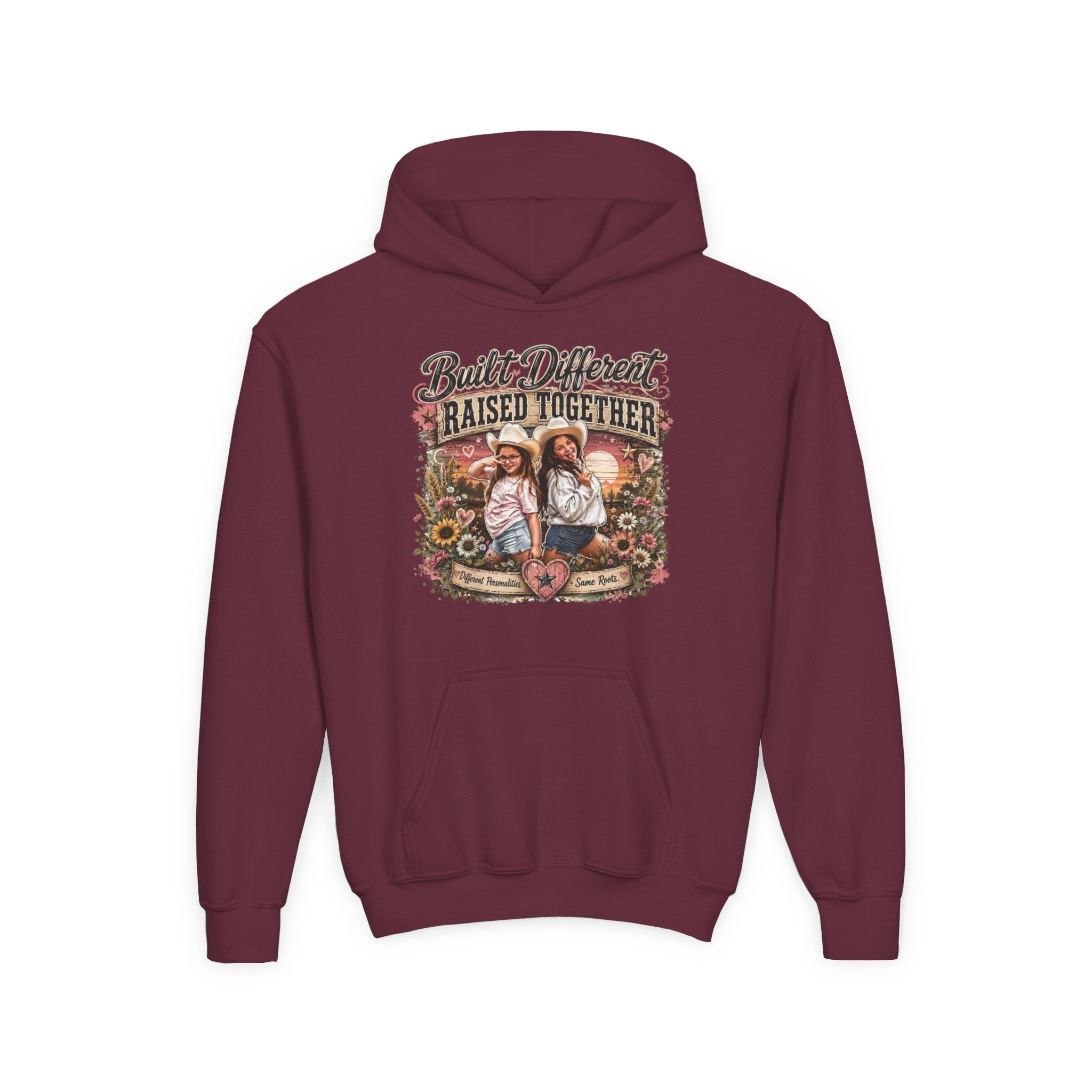 Built Different Raised Together Youth Heavy Blend Hooded Sweatshirt