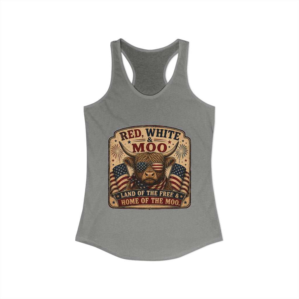 Red, White, & Moo Women's Ideal Racerback Tank