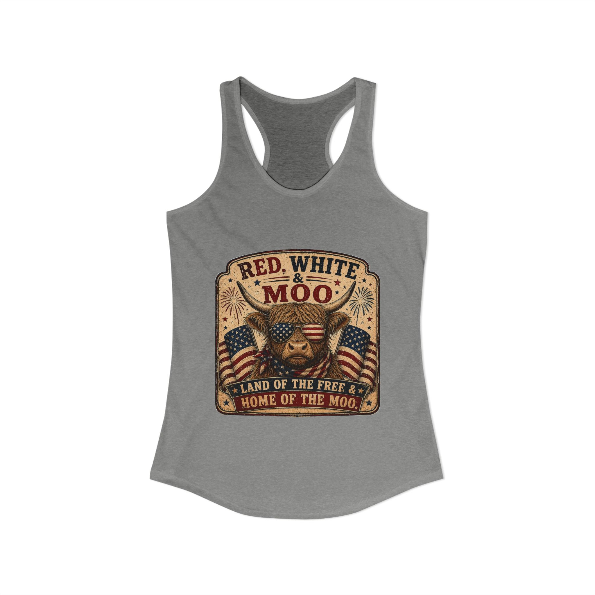 Red, White, & Moo Women's Ideal Racerback Tank