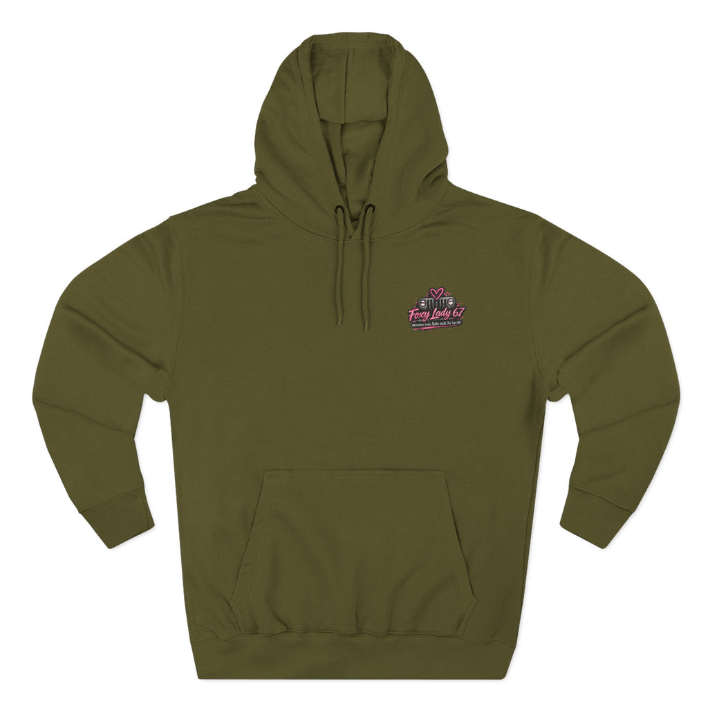 Let's Get Naked Jeep (design on front and back) Three-Panel Fleece Hoodie