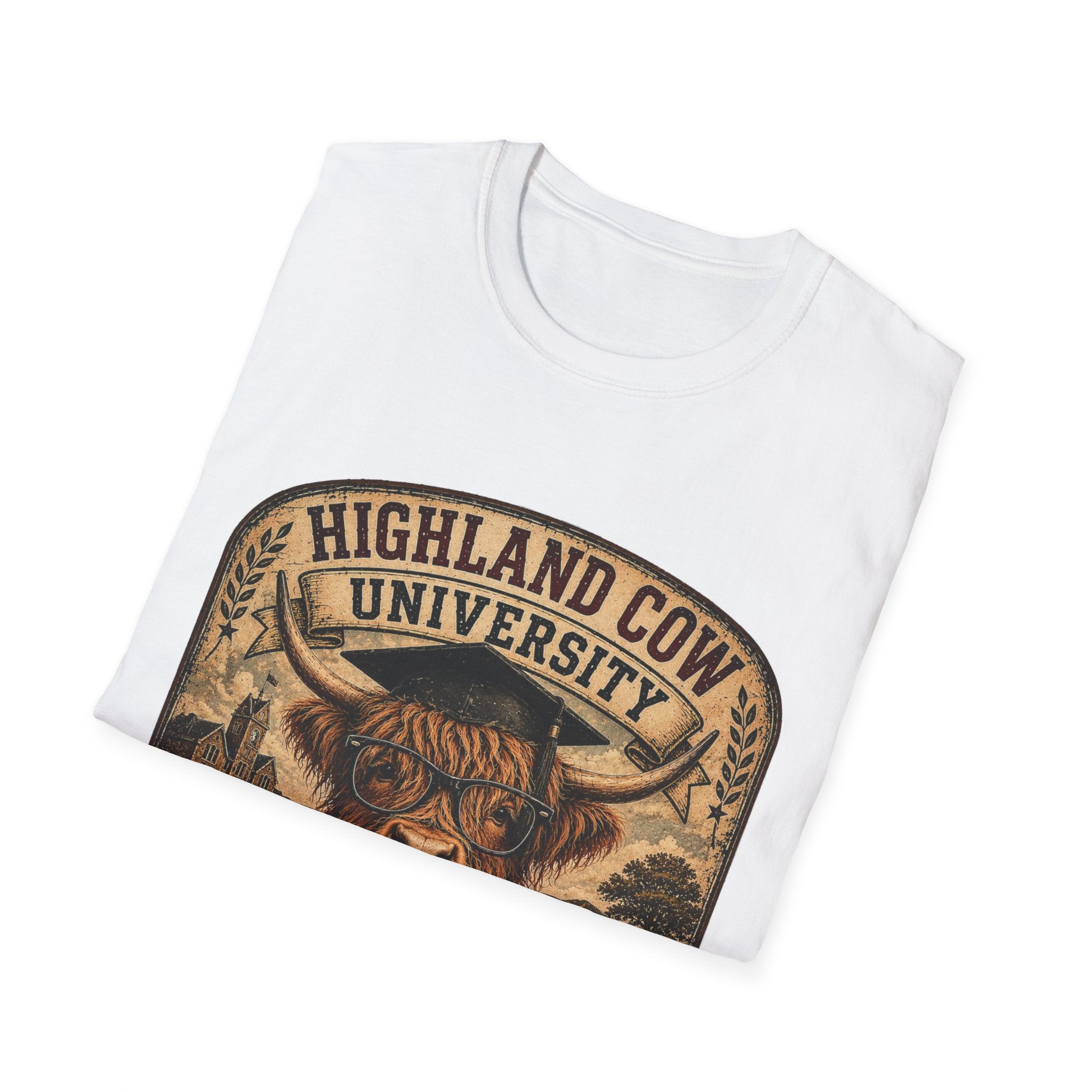 Highland Cow University Unisex Softstyle T-Shirt