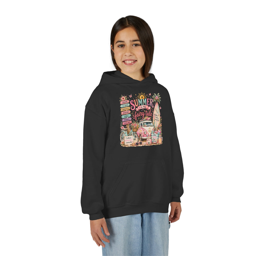 'Summer Fairy Tale' Retro Beach Camper Graphic – Youth Hoodie