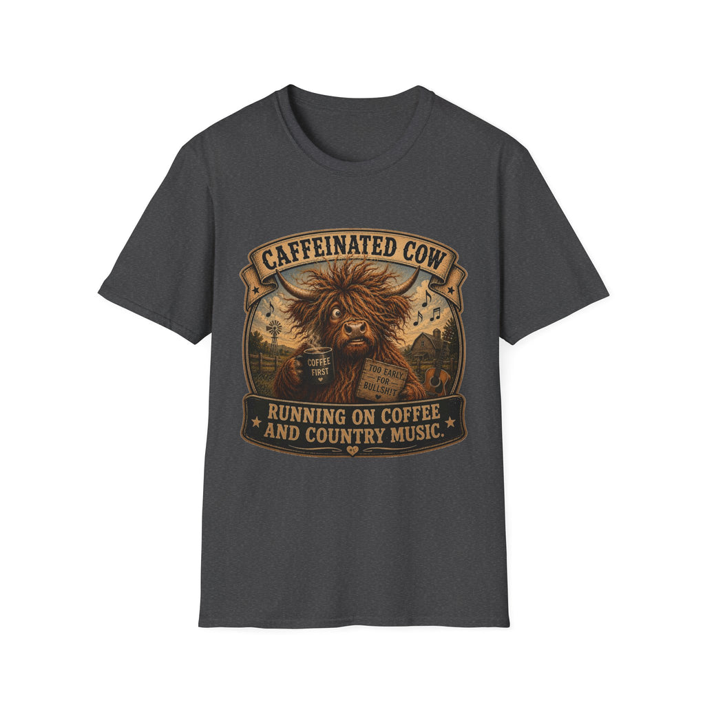 Caffeinated Cow Unisex Softstyle T-Shirt