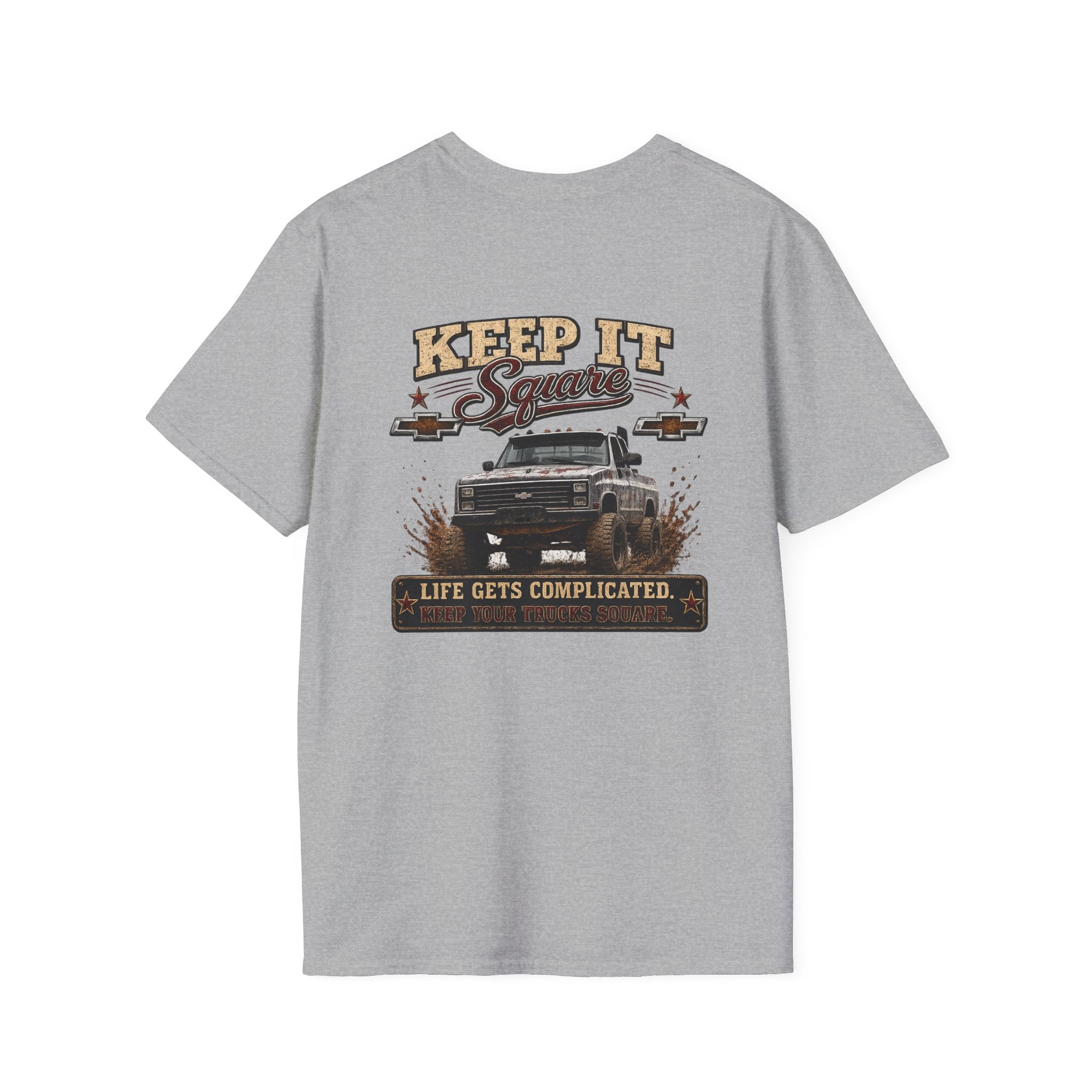 Keep It Square - Chevrolet K30 Vintage Truck Patch T-Shirt — Classic Chevy Pickup Design