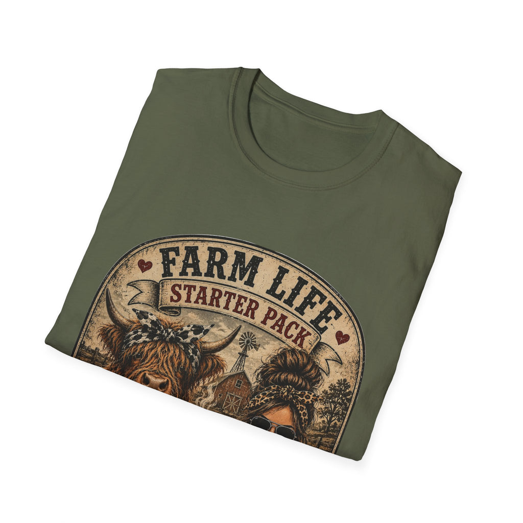 Farm Life Highland Cow Unisex Softstyle T-Shirt