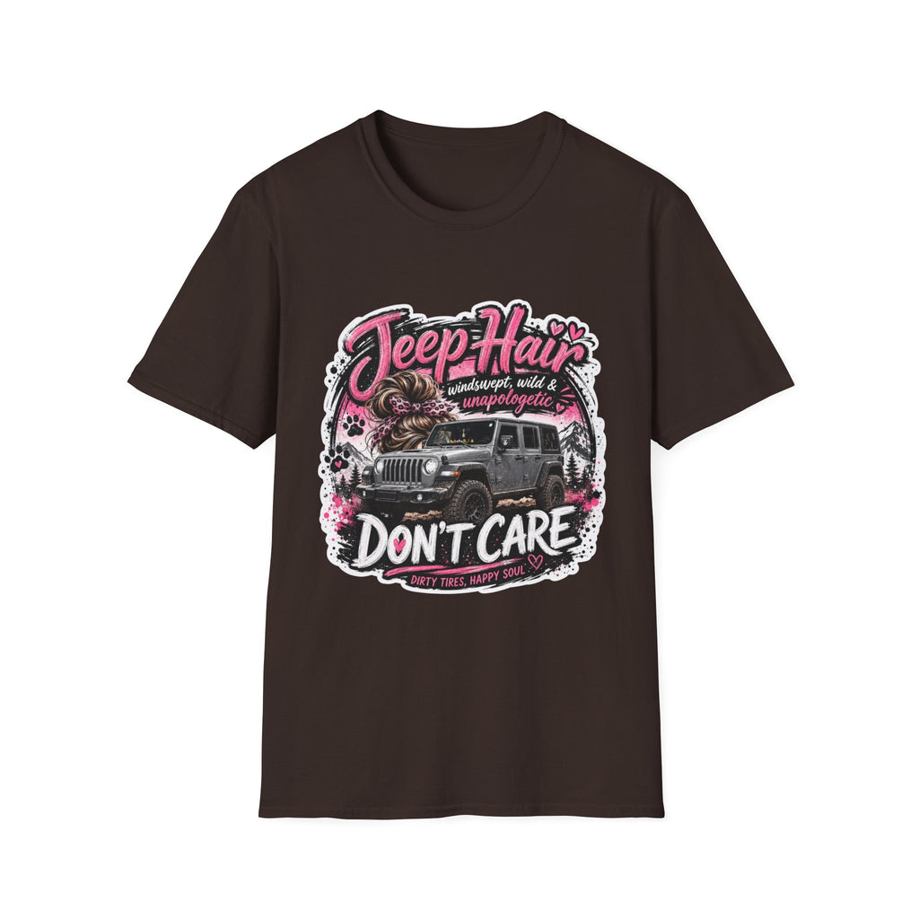 Jeep Hair Don't Care (Pink) Unisex Softstyle T-Shirt
