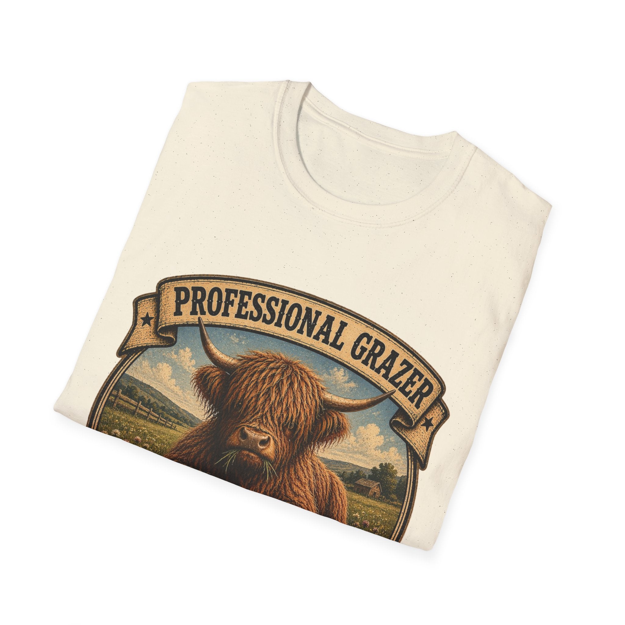 Before and After Coffee Highland Cow Unisex Softstyle T-Shirt