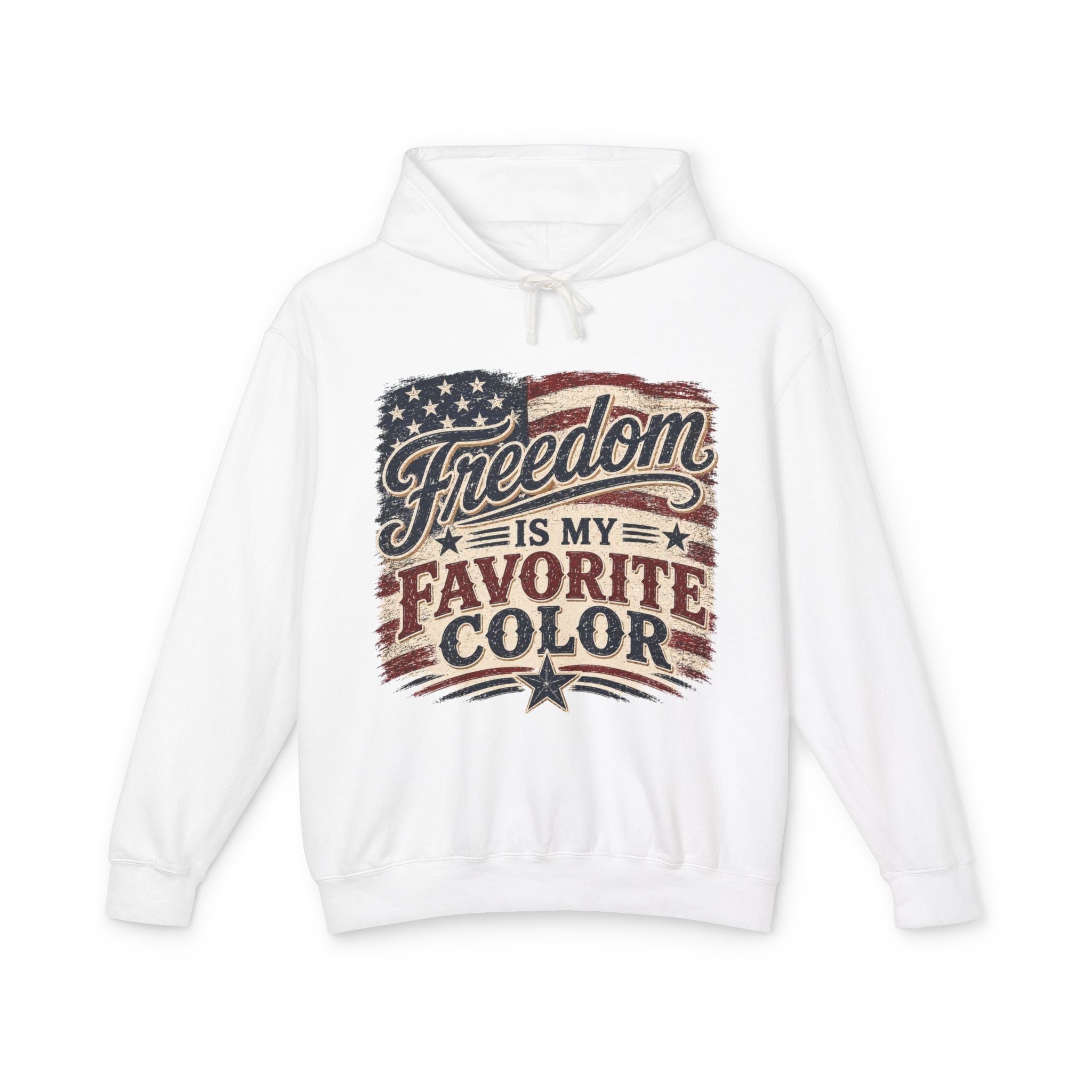 Freedom Is My Favorite Color Hoodie — Patriotic Flag Graphic Sweatshirt