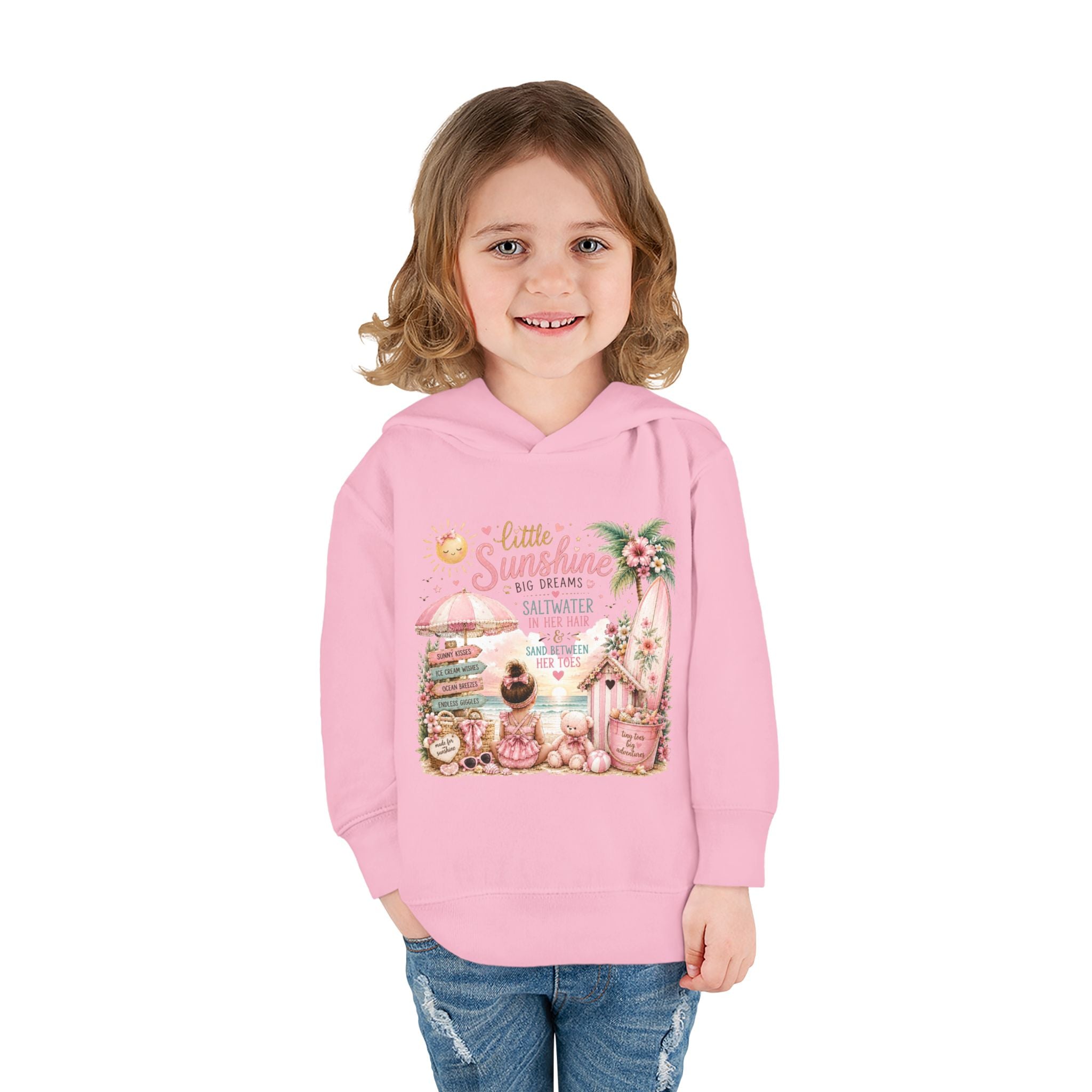 "Little Sunshine" Beach Surfboard Pullover — Toddler Hoodie