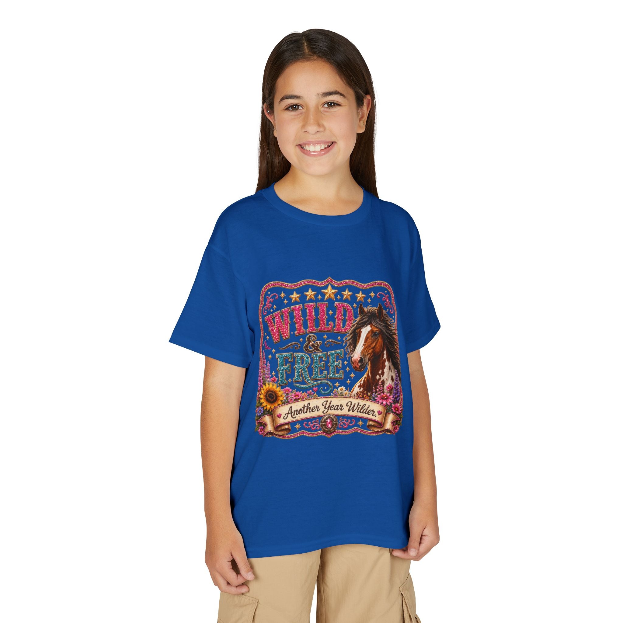 "Another Year Wilder" Horse Graphic — Wild & Free Youth T‑Shirt