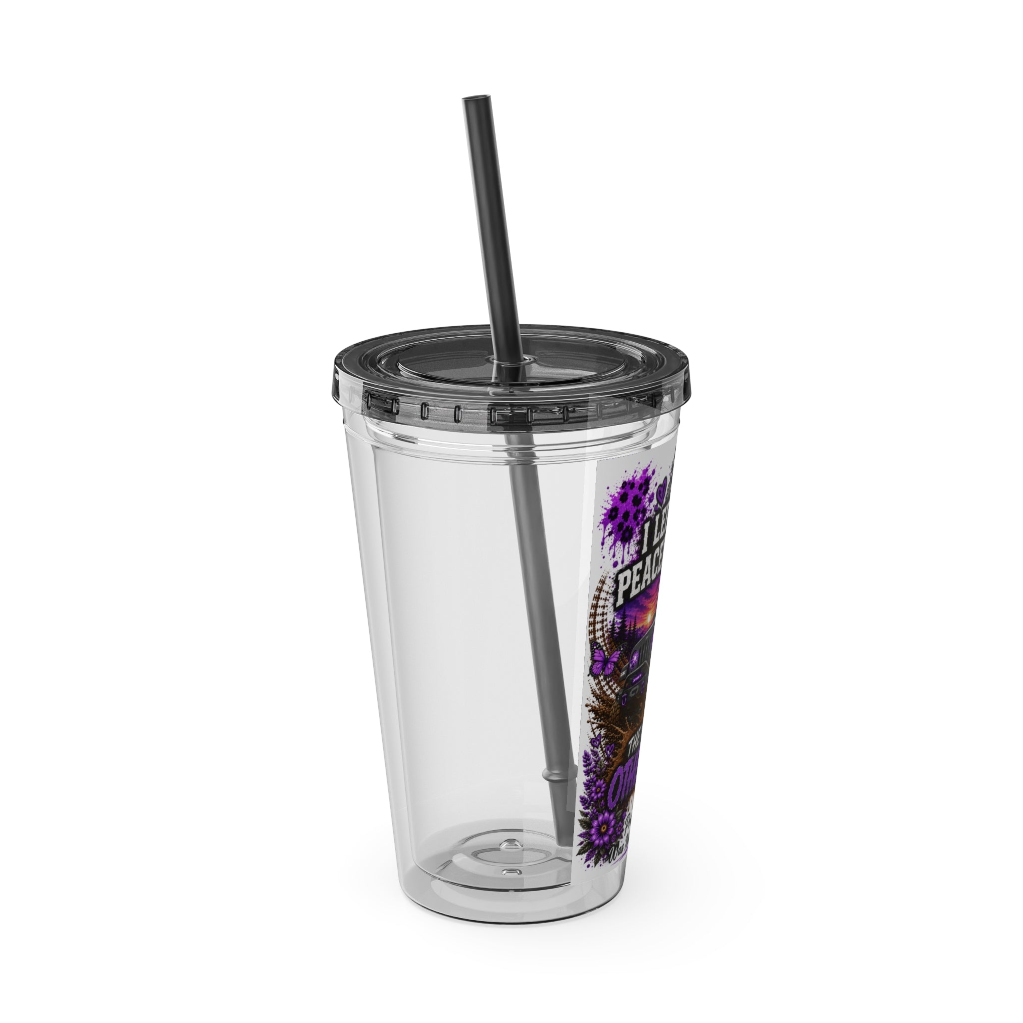 "I Left for a Peaceful Drive, The Mud Had Other Plans" Off‑Road Jeep Travel Cup — 16oz Tumbler with Straw