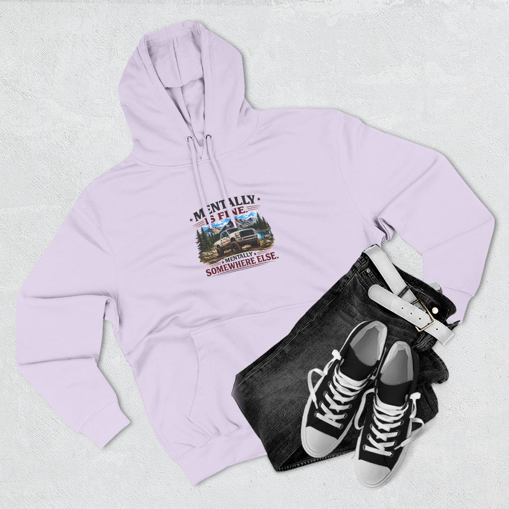 Mentally Is Fine Truck Three-Panel Fleece Hoodie