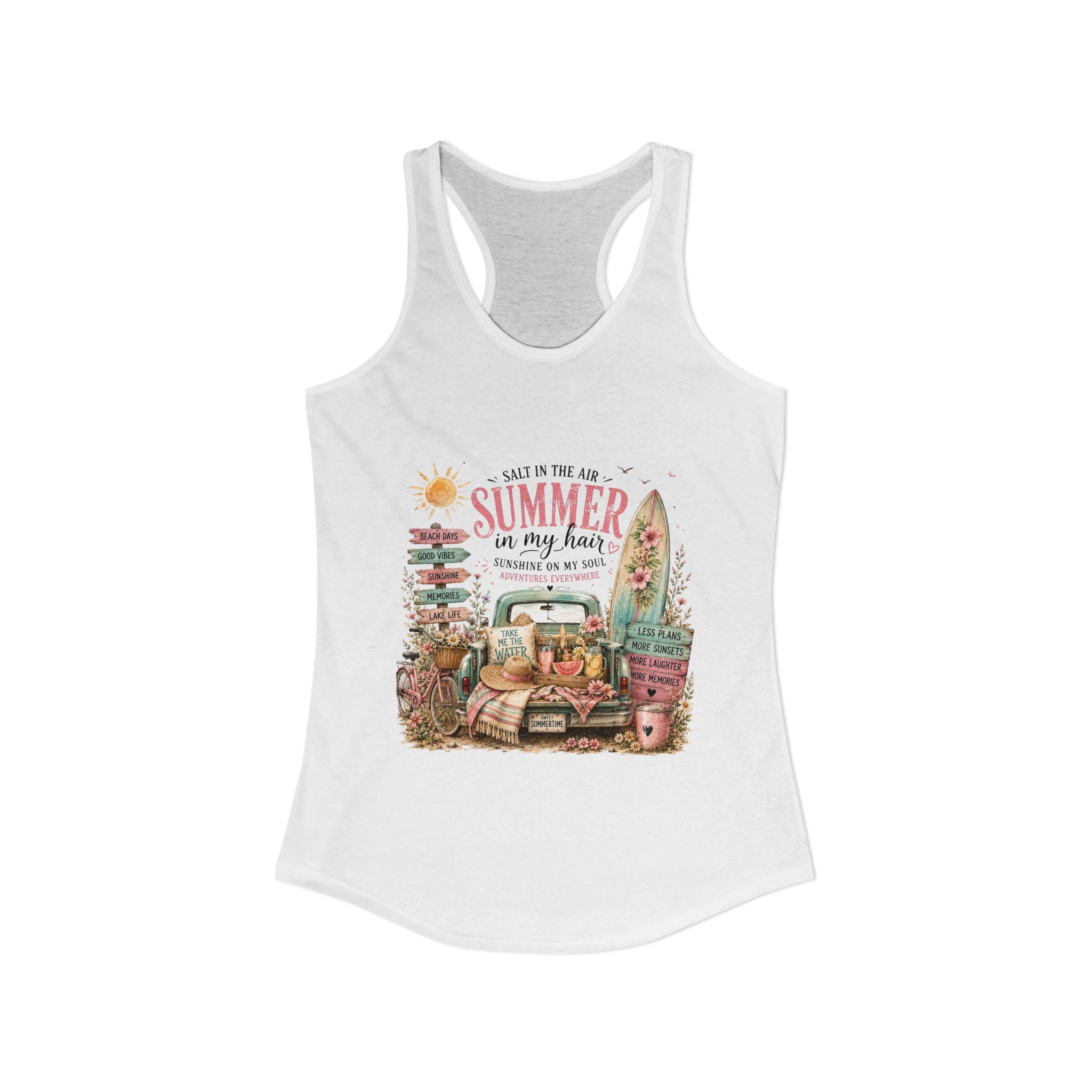 Salt In the Air Summer in my Hair - Women's Ideal Racerback Tank