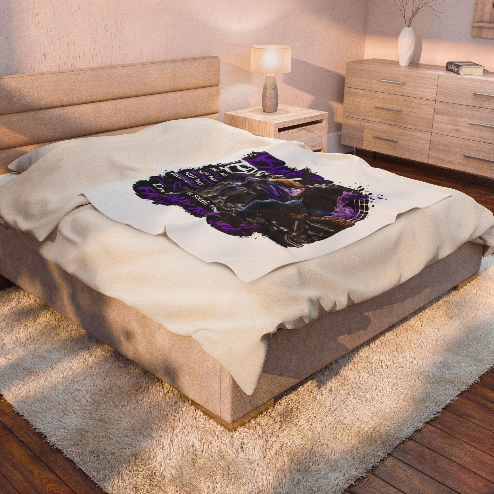 Bye Bitch Motorcycle Velveteen Plush Blanket
