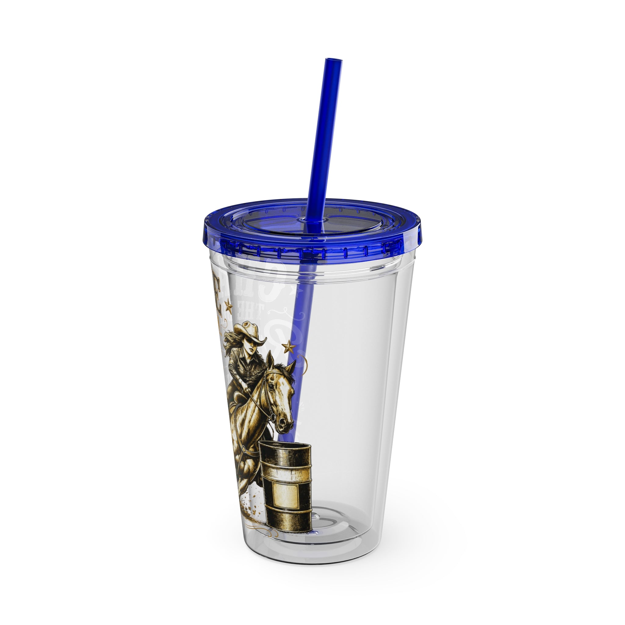 Inspirational Horse Tumbler with Straw — "Chase the Dream, Ride with Courage" 16oz