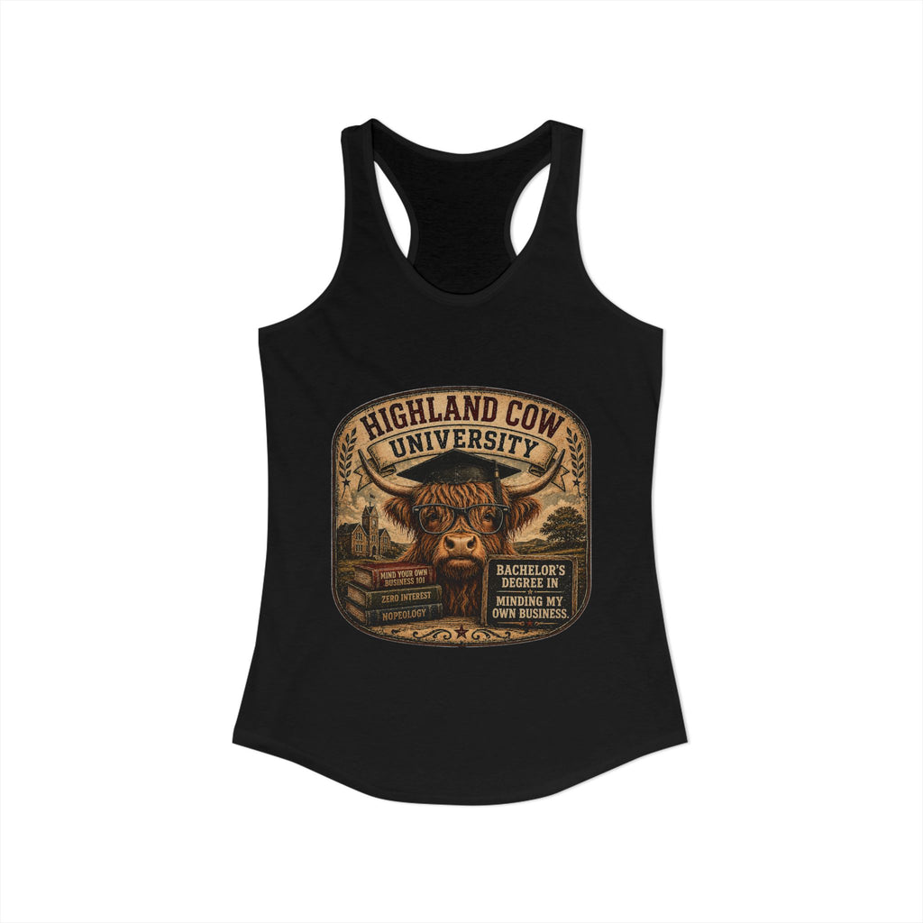 Highland Cow University Women's Ideal Racerback Tank