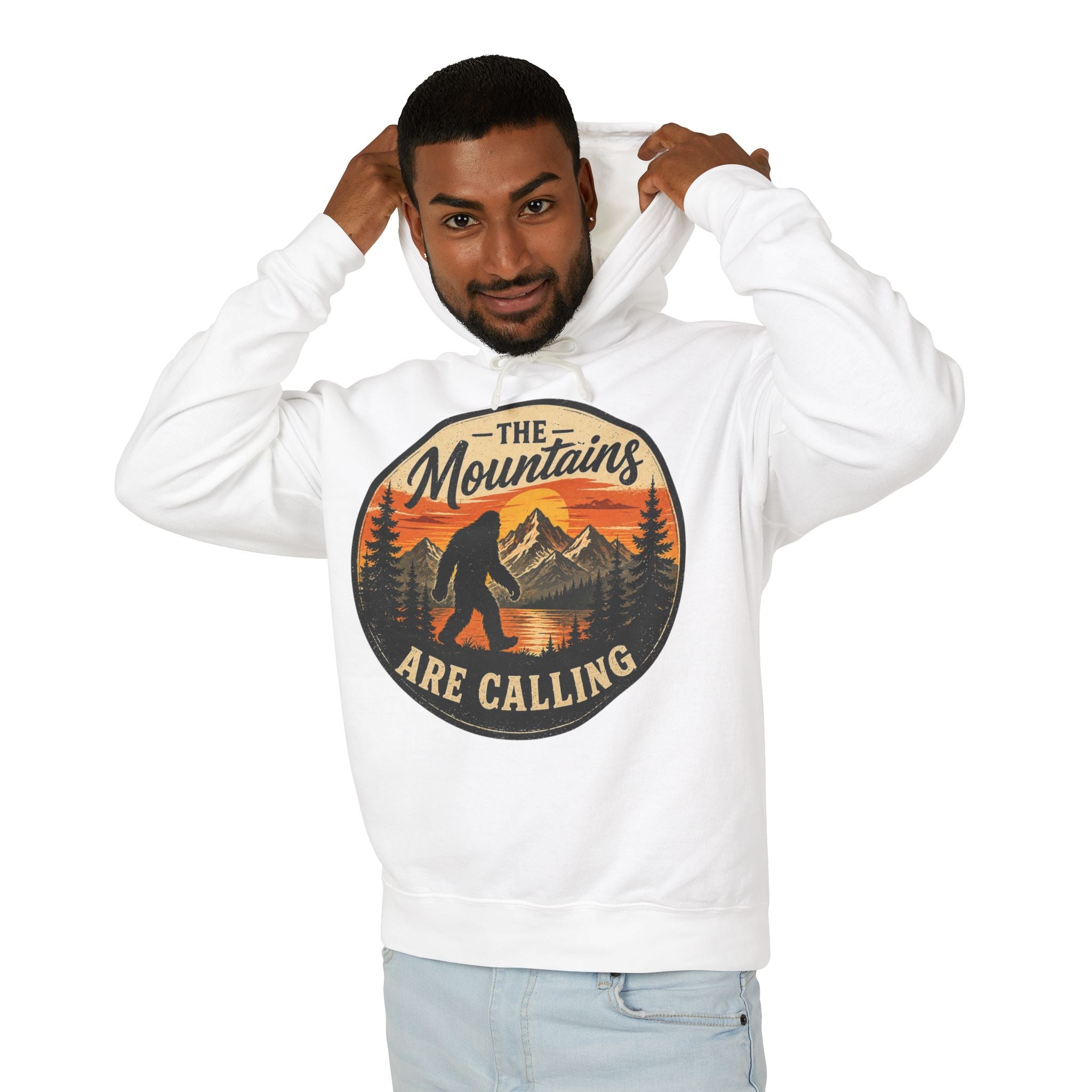 The Mountains Are Calling Hoodie — Outdoor Adventure Graphic Hooded Sweatshirt