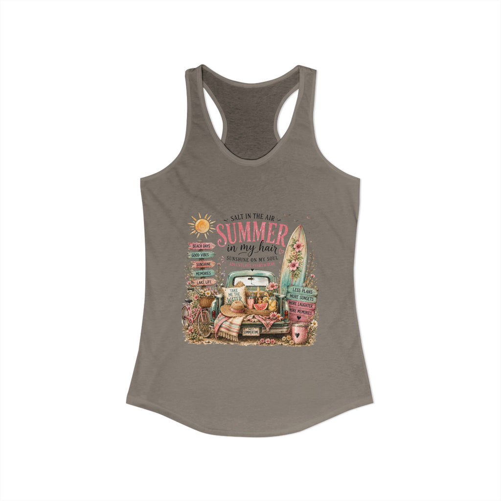 Salt In the Air Summer in my Hair - Women's Ideal Racerback Tank