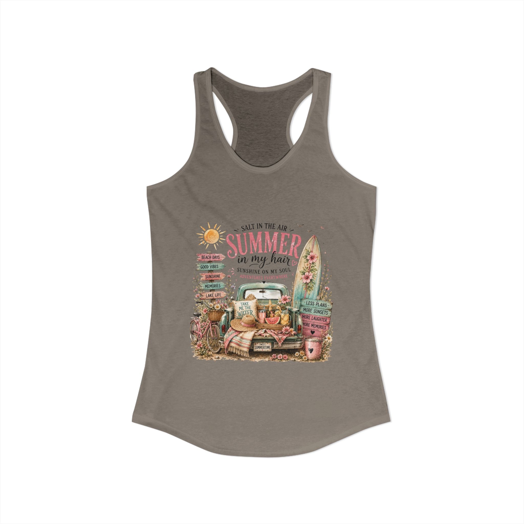 Salt In the Air Summer in my Hair - Women's Ideal Racerback Tank