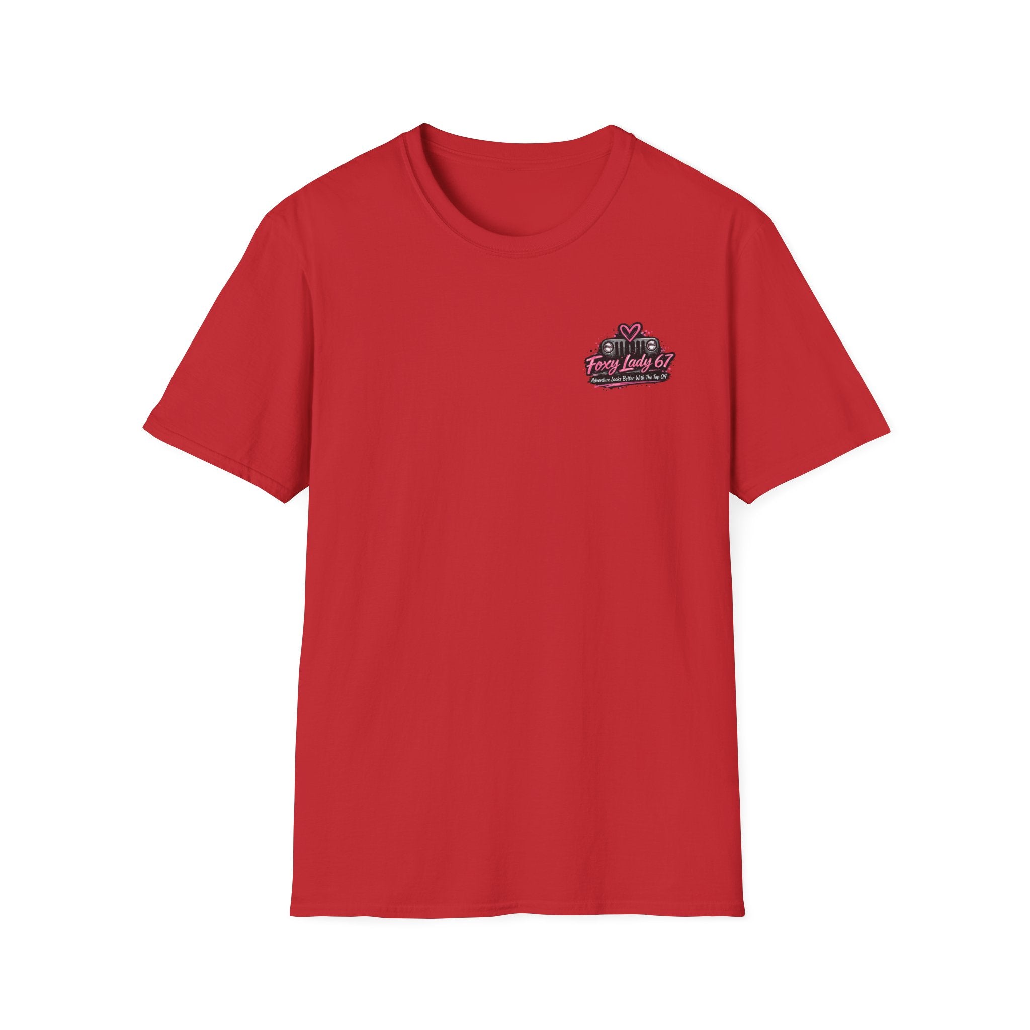 Lets Get Naked Jeep (design on front and back) Softstyle T-Shirt