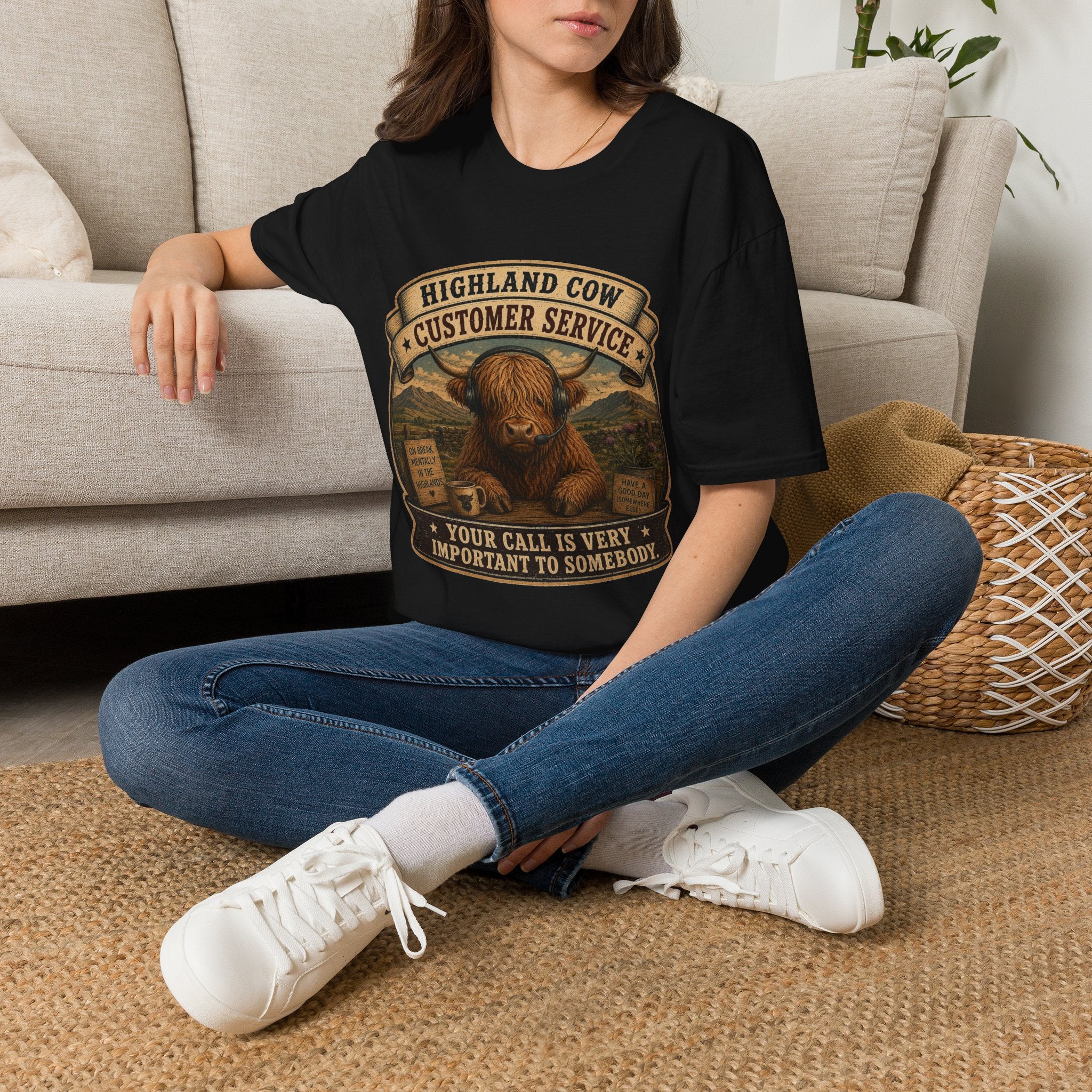 Highland Cow Customer Service Unisex Softstyle T-Shirt