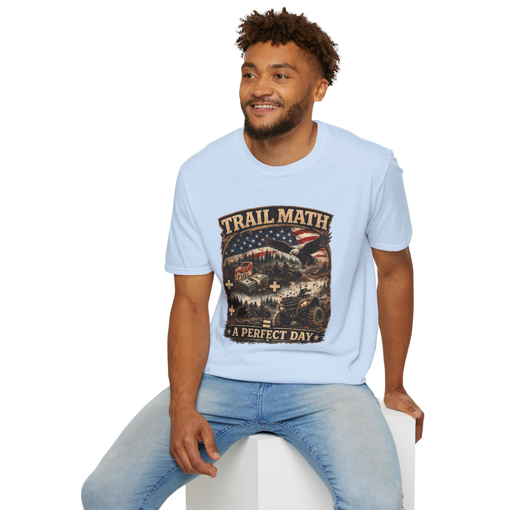 Trail Math T‑Shirt — Vintage Outdoor Eagle & American Flag Hiking Tee