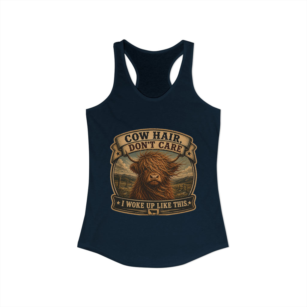 Cow Hair Don't Care Women's Ideal Racerback Tank