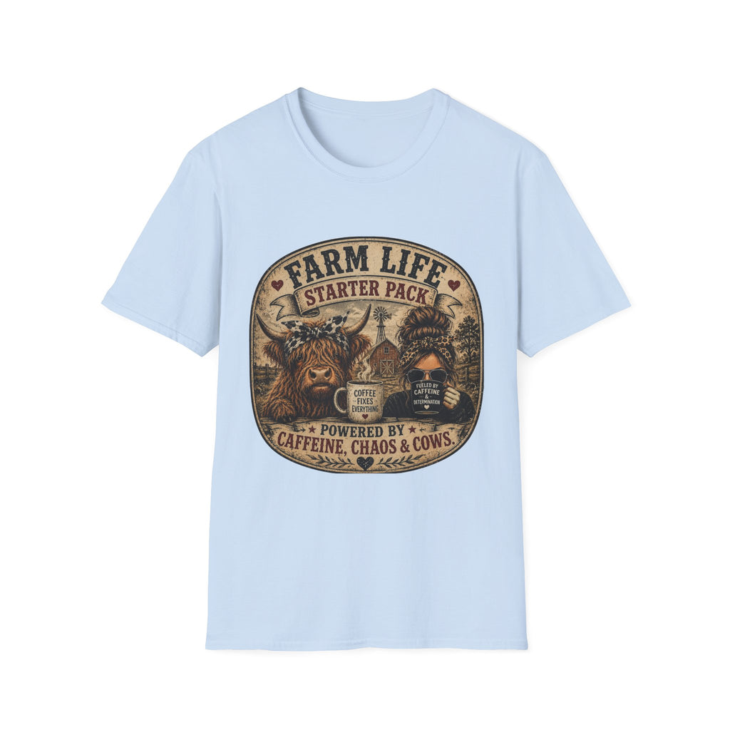 Farm Life Highland Cow Unisex Softstyle T-Shirt