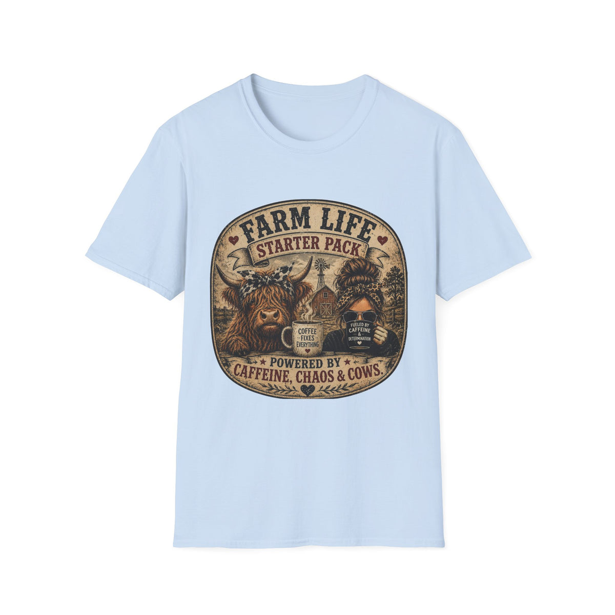 Farm Life Highland Cow Unisex Softstyle T-Shirt