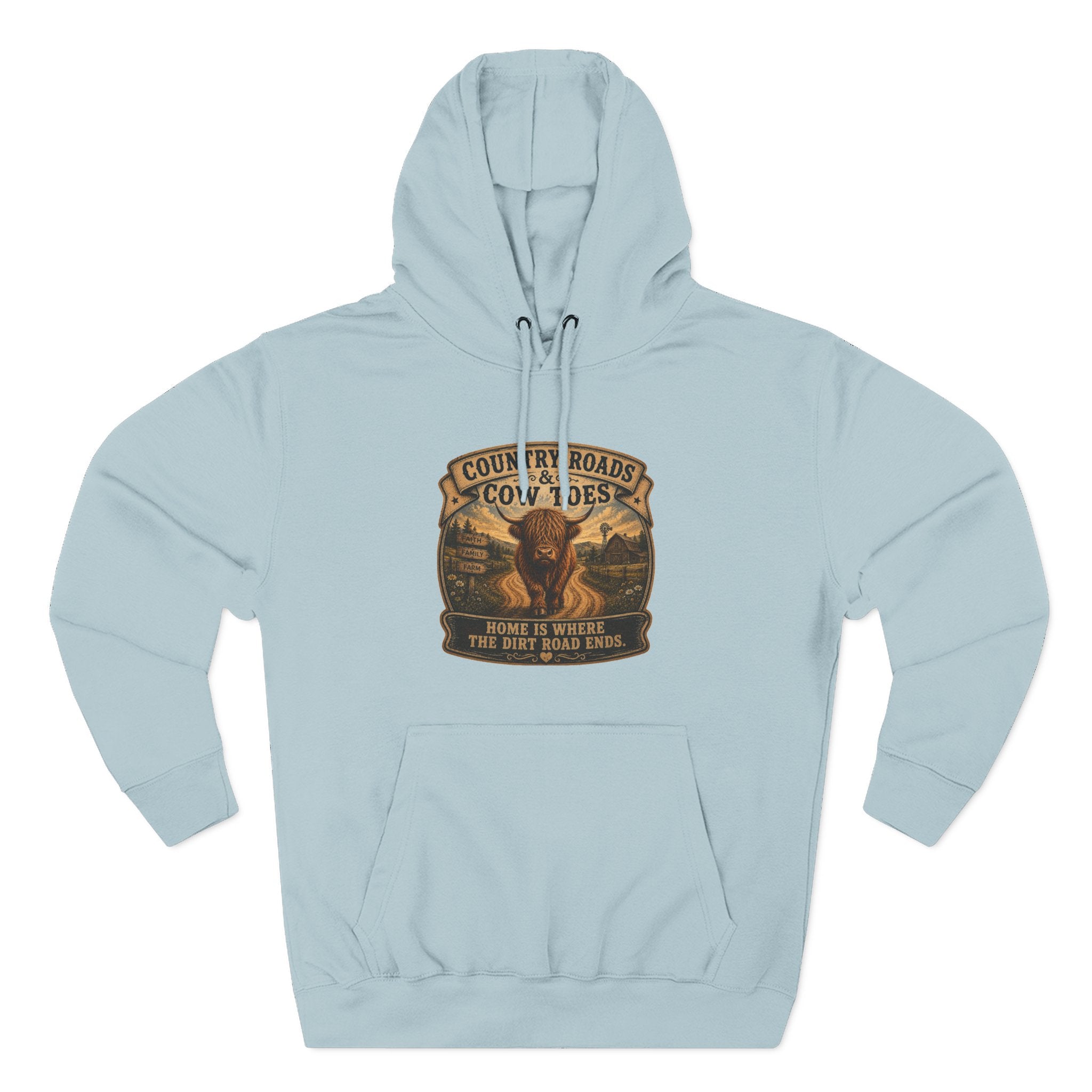 Country Roads Cow Toes three-Panel Fleece Hoodie