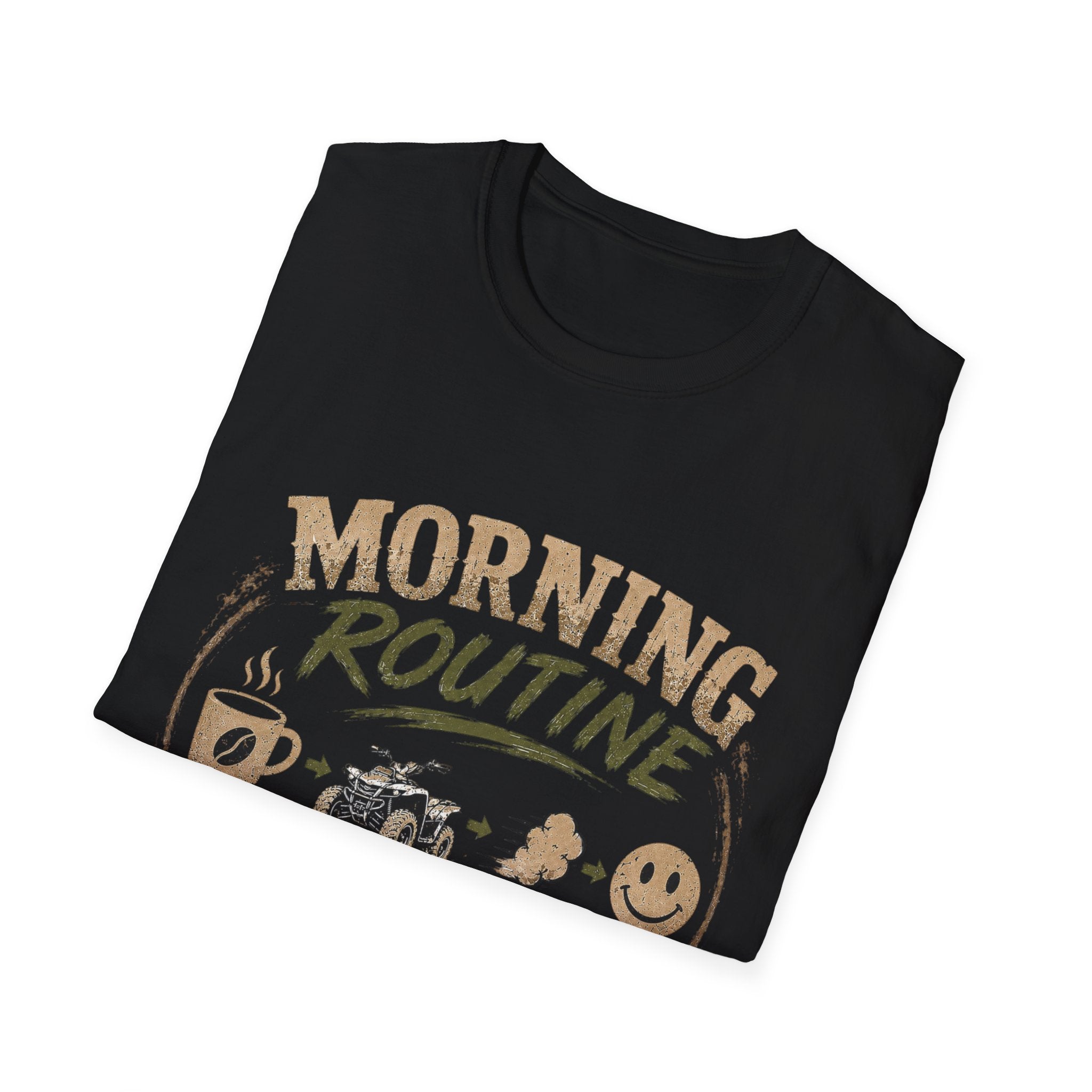 Morning Routine T-Shirt — “Coffee. ATV. Repeat.” Outdoor Adventure Graphic Tee