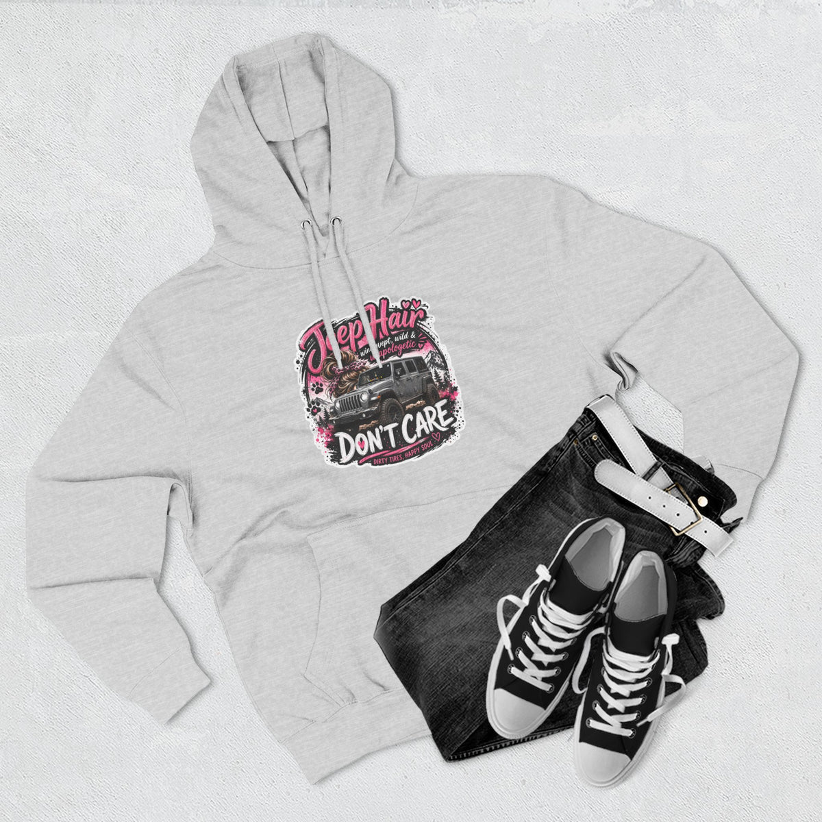 Jeep Hair Don't Care Three-Panel Fleece Hoodie