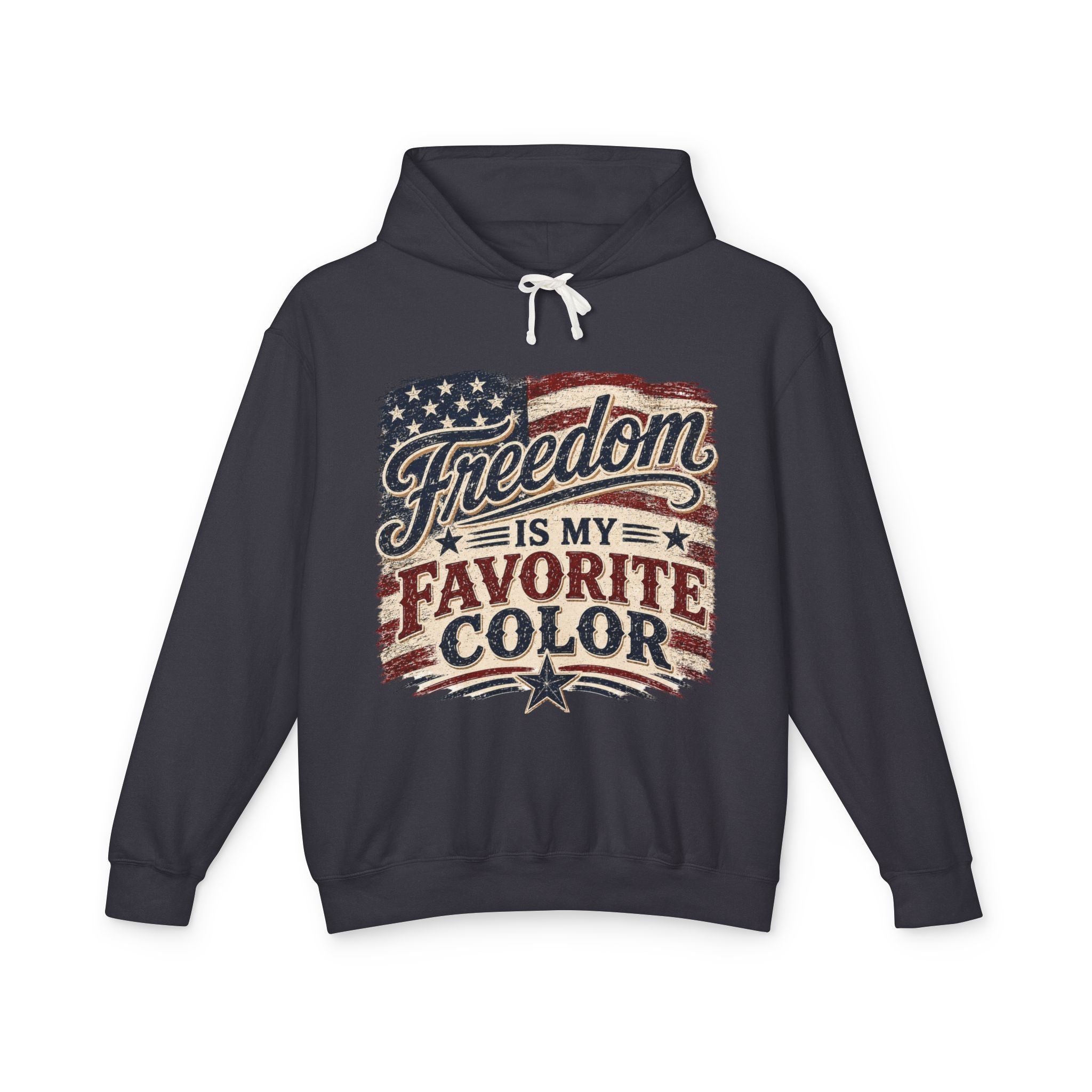 Freedom Is My Favorite Color Hoodie — Patriotic Flag Graphic Sweatshirt