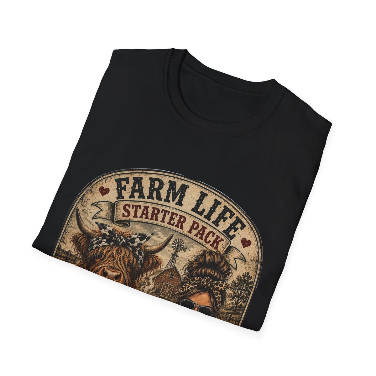 Farm Life Highland Cow Unisex Softstyle T-Shirt