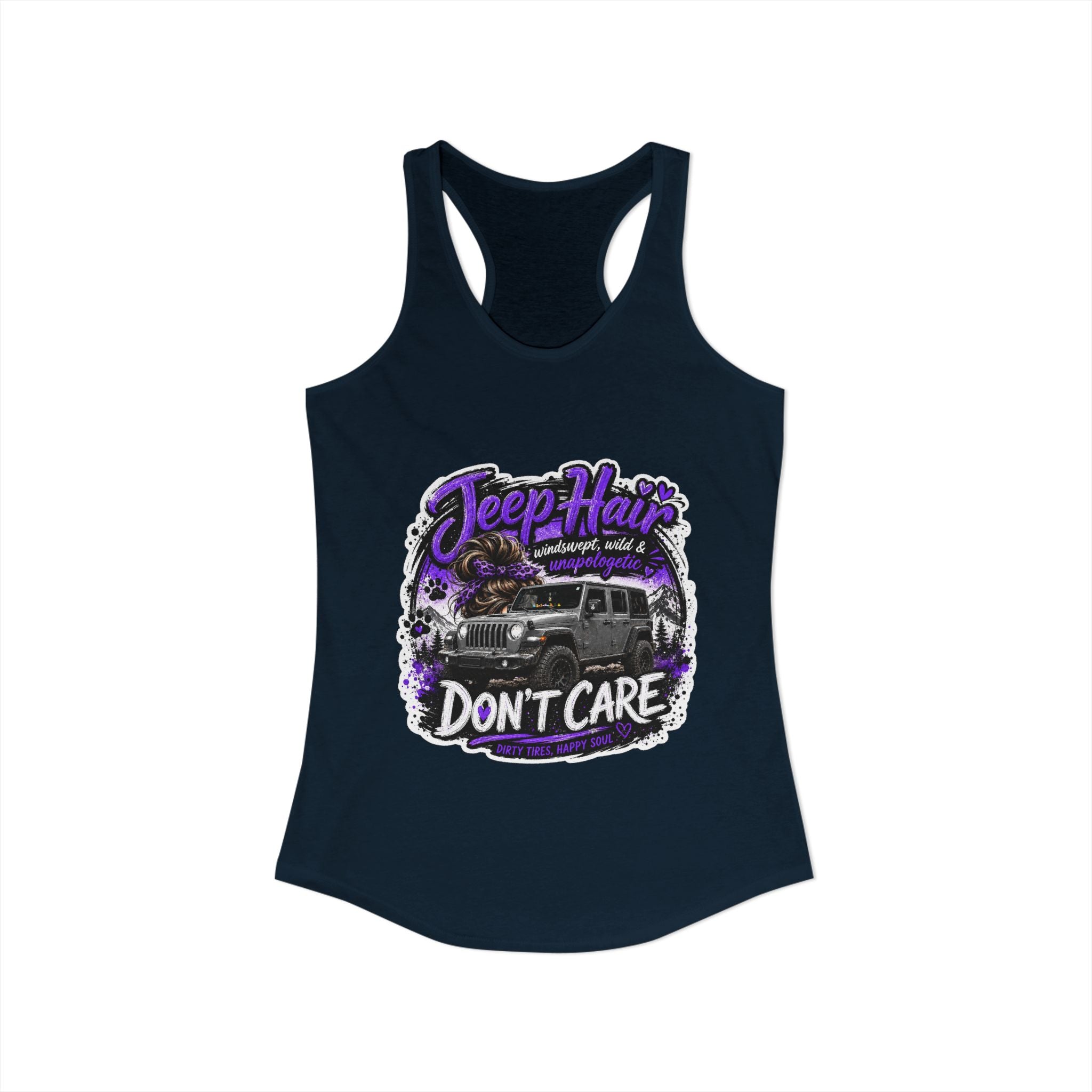 Jeep Hair Don't Care Jeep Women's Ideal Racerback Tank