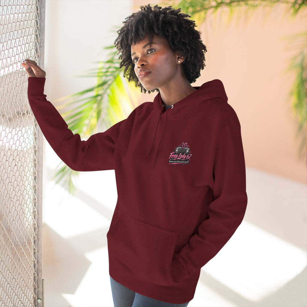 Let's Get Naked Jeep (design on front and back) Three-Panel Fleece Hoodie