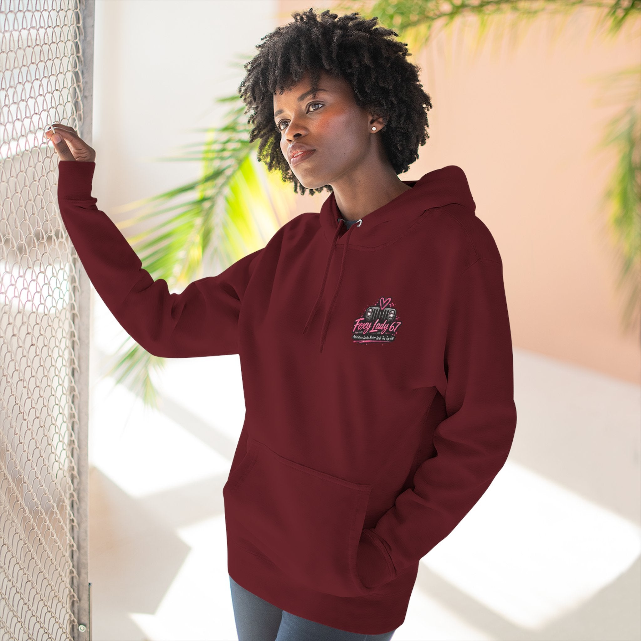 Let's Get Naked Jeep (design on front and back) Three-Panel Fleece Hoodie