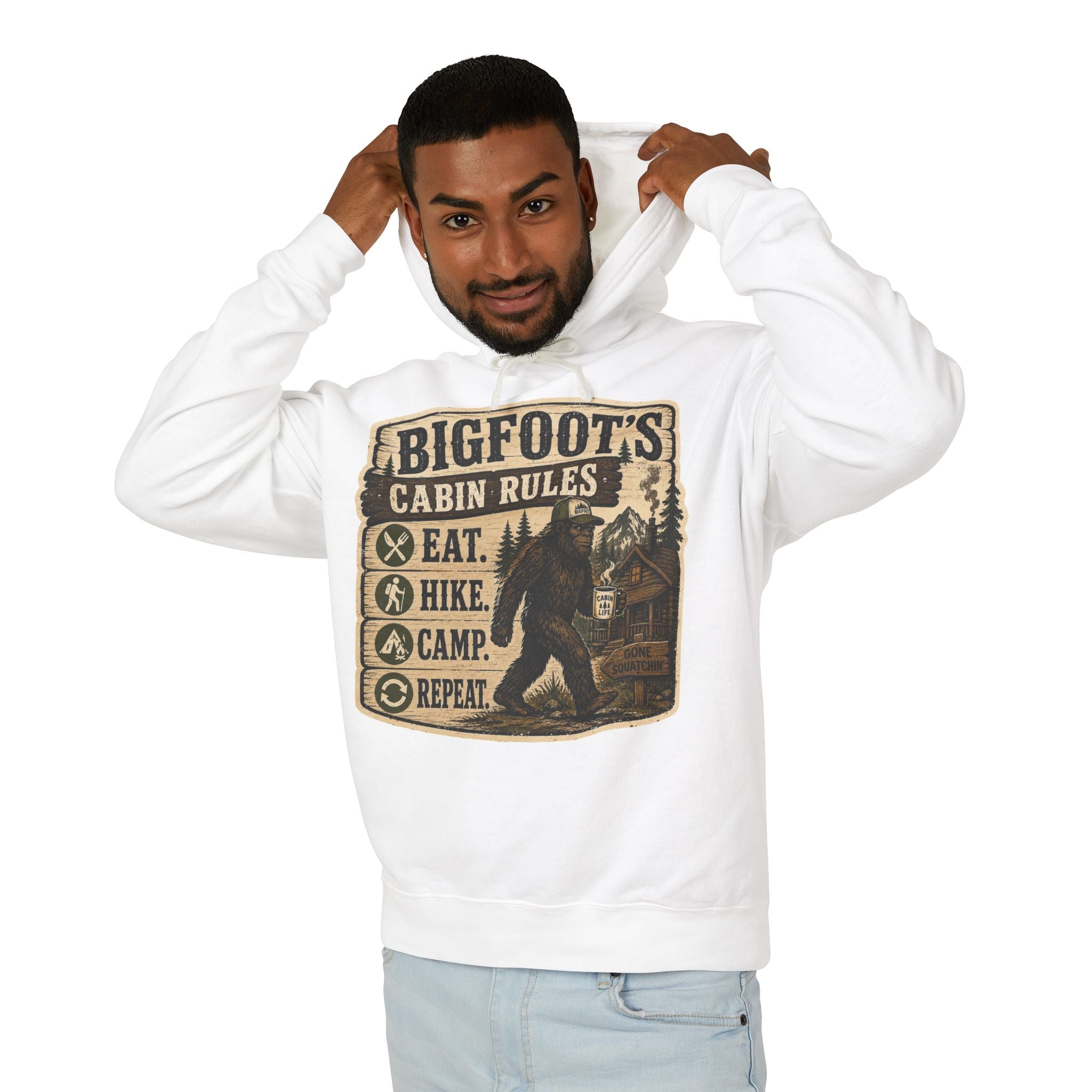 Bigfoot's Cabin Rules Hooded Sweatshirt