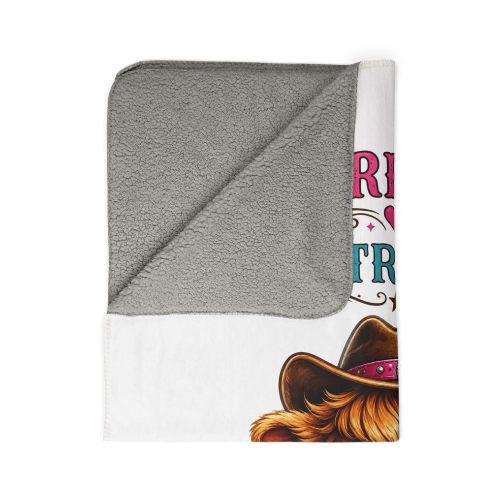 Country Girl Heart. Country Soul Highland Cow Fleece Sherpa Blanket