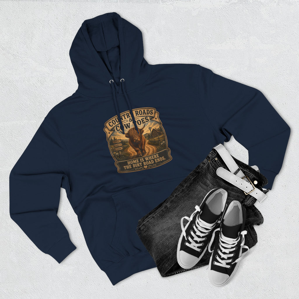 Country Roads Cow Toes three-Panel Fleece Hoodie