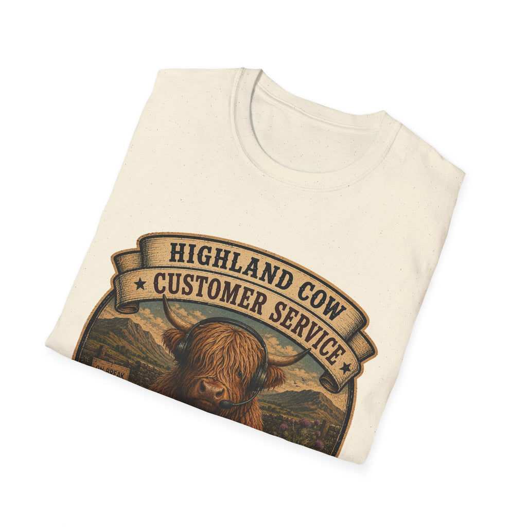 Highland Cow Customer Service Unisex Softstyle T-Shirt
