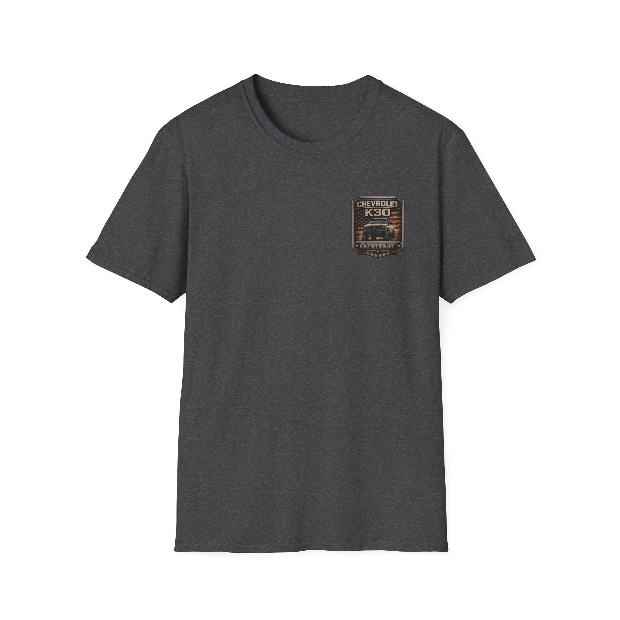 Chevy Fuel - Chevrolet K30 Vintage Badge T-Shirt — Classic Truck Emblem Pocket Tee
