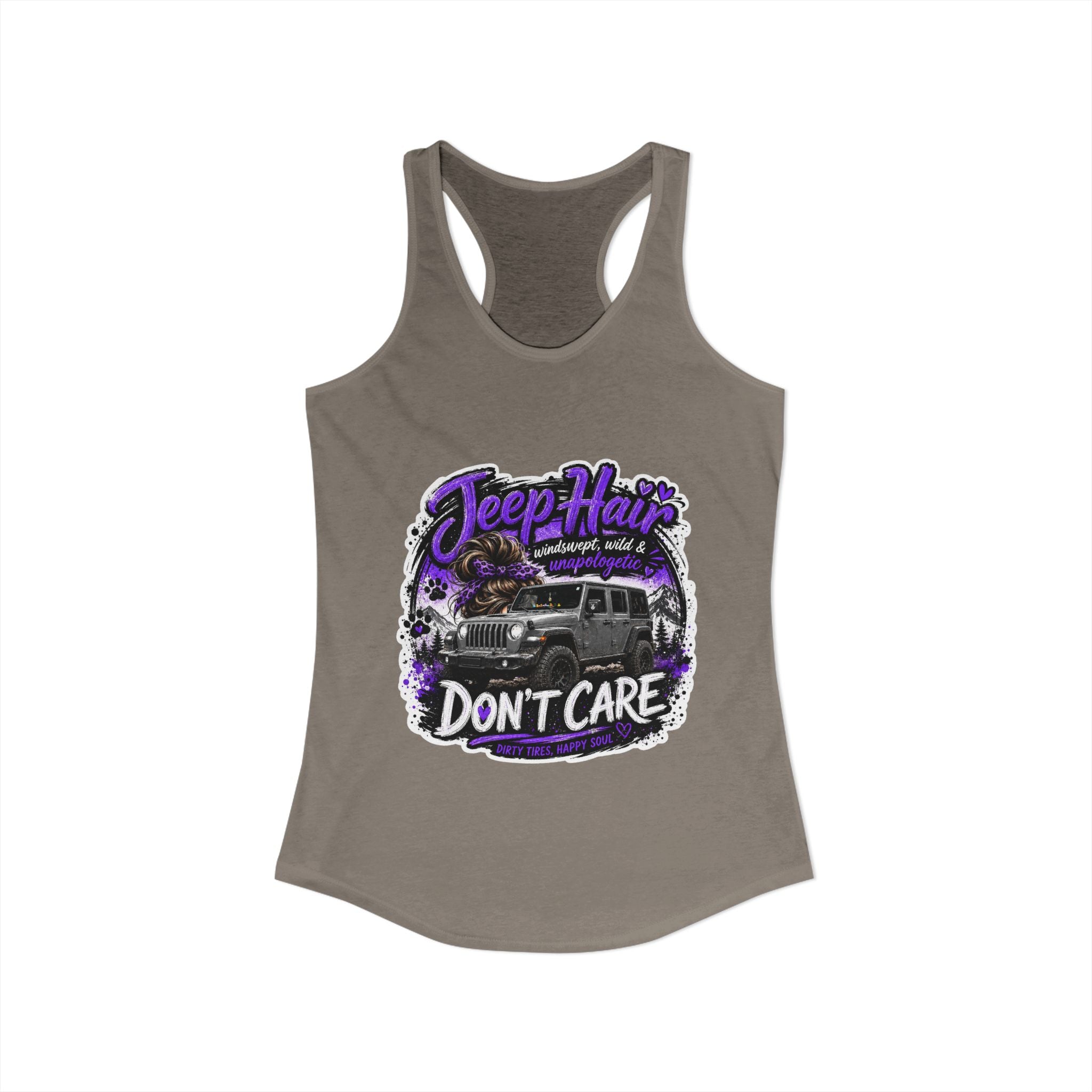 Jeep Hair Don't Care Jeep Women's Ideal Racerback Tank