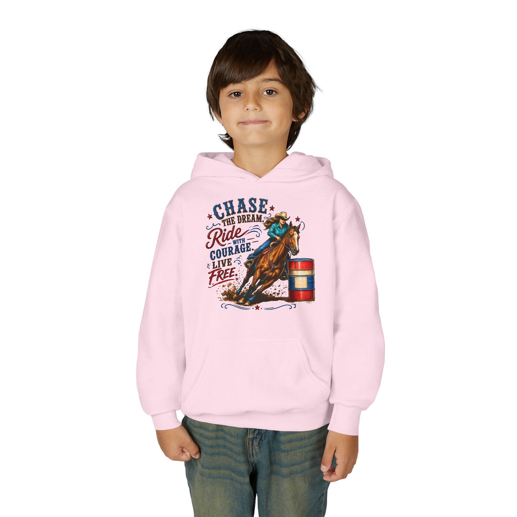Chase the Dream with Courage Youth Heavy Blend Hooded Sweatshirt