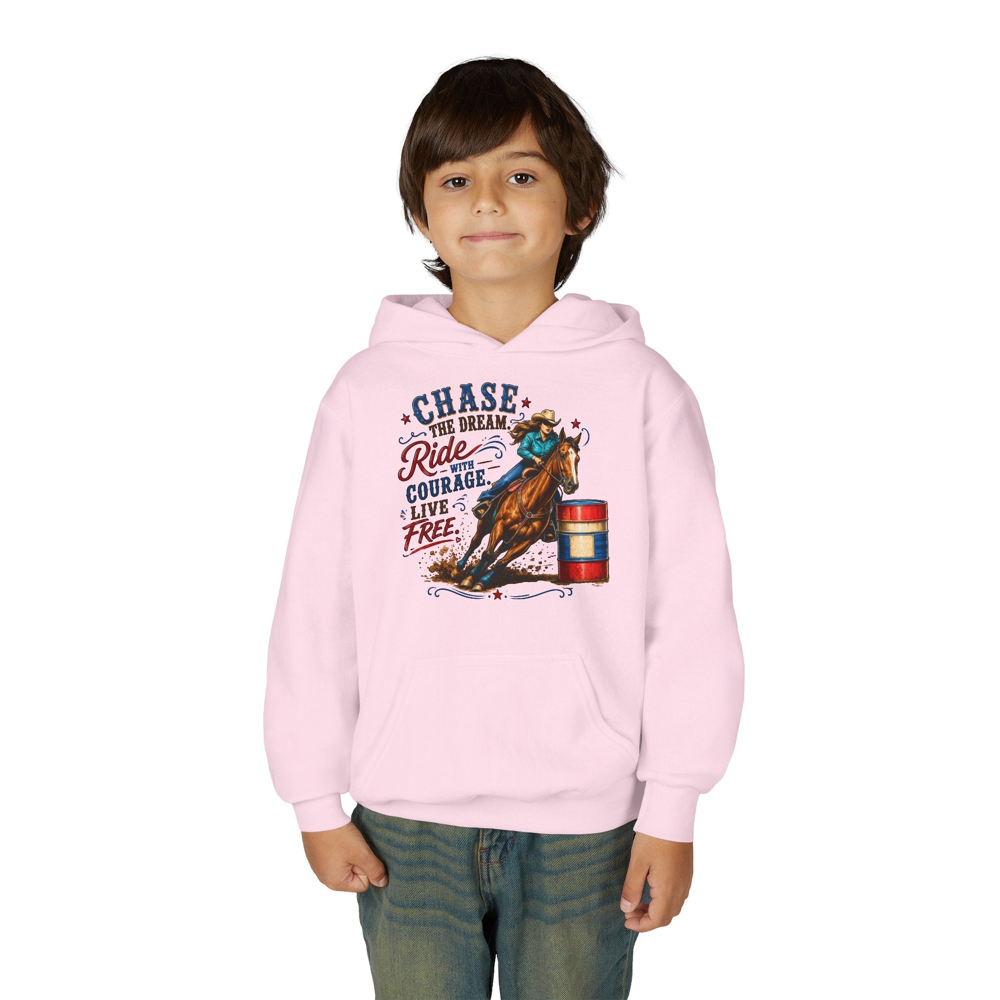 Chase the Dream with Courage Youth Heavy Blend Hooded Sweatshirt