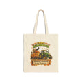 Farm Halloween Tote Bag — "Hauling Pumpkins Before Breakfast" Cotton Canvas Tote