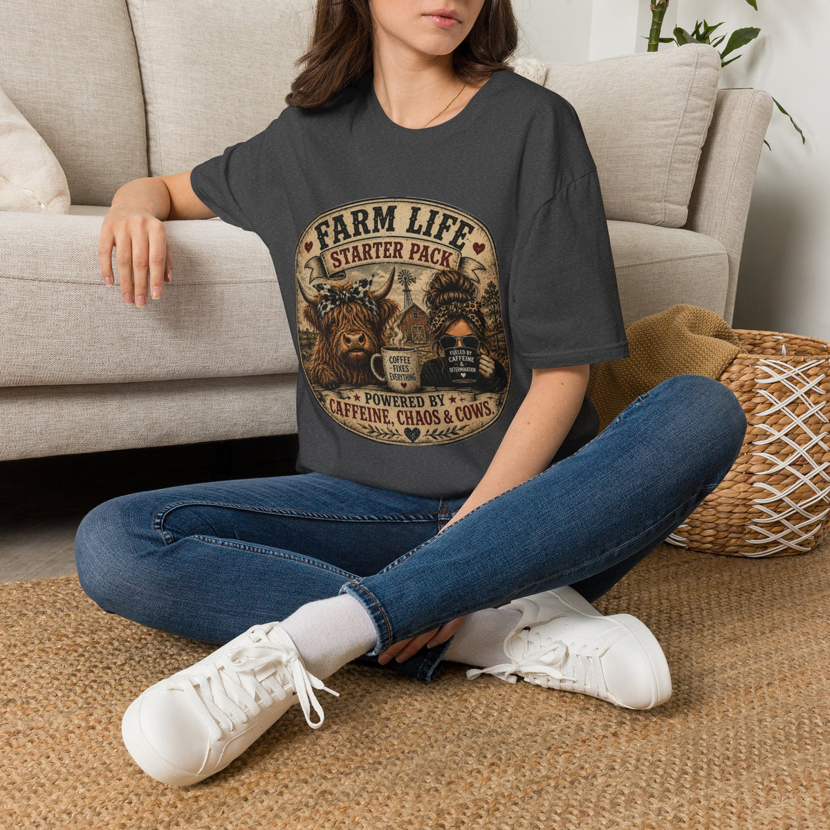 Farm Life Highland Cow Unisex Softstyle T-Shirt