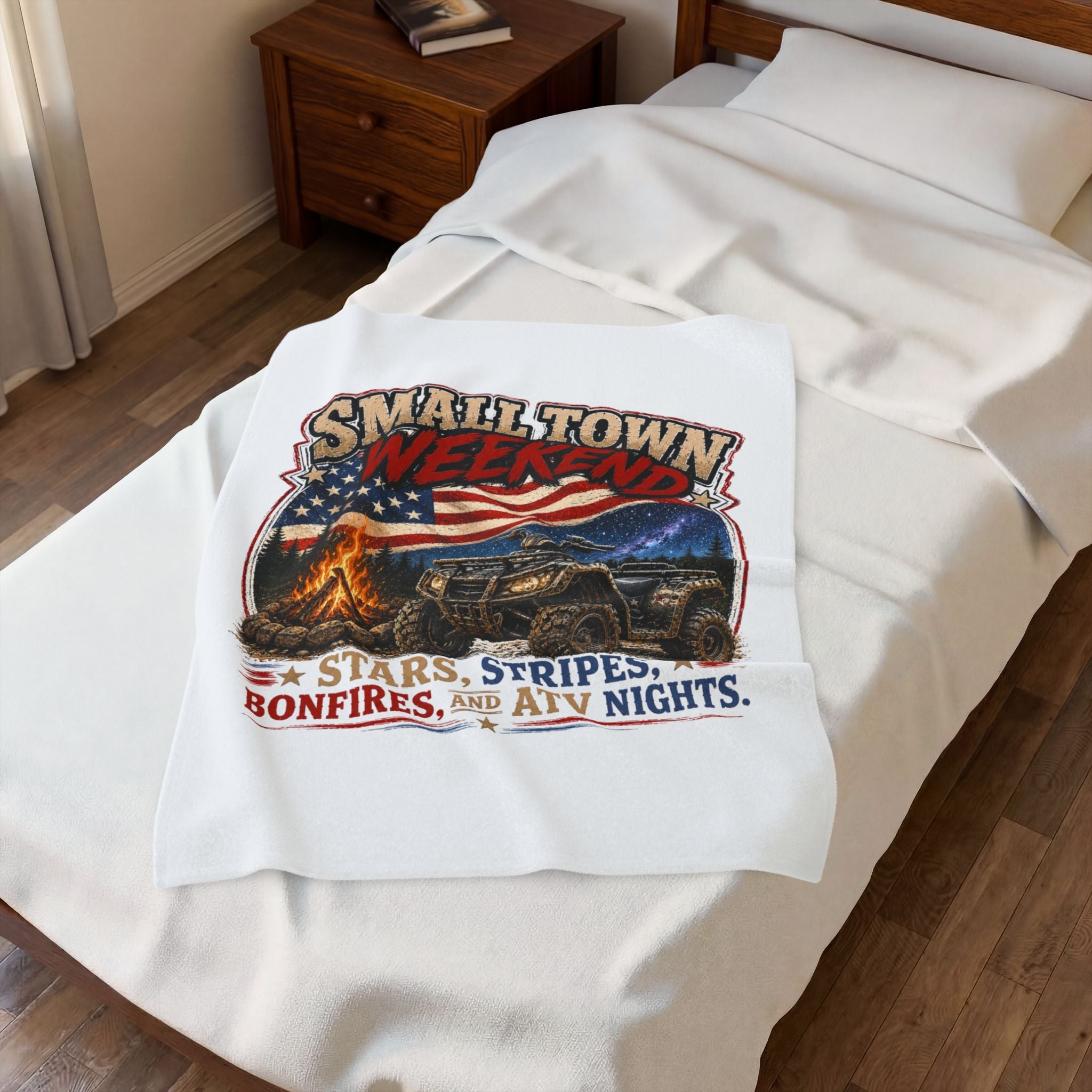Small Town Weekend Velveteen Plush Blanket