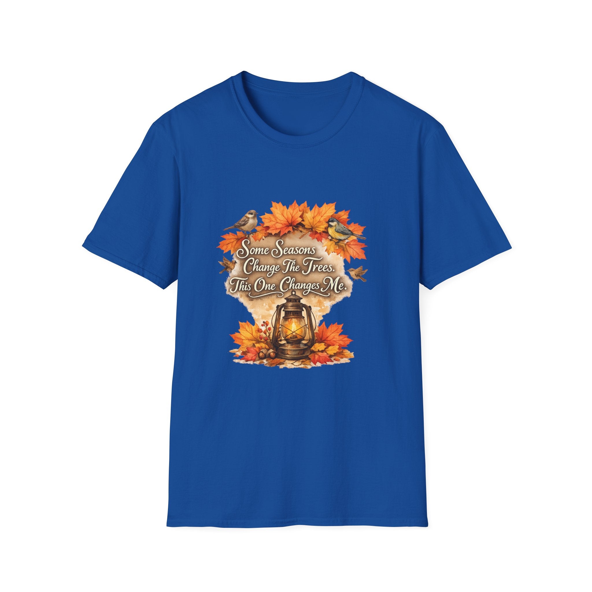 "Some Seasons Change The Trees, This One Changes Me" Autumn Bird Tee — Fall Leaves T-Shirt