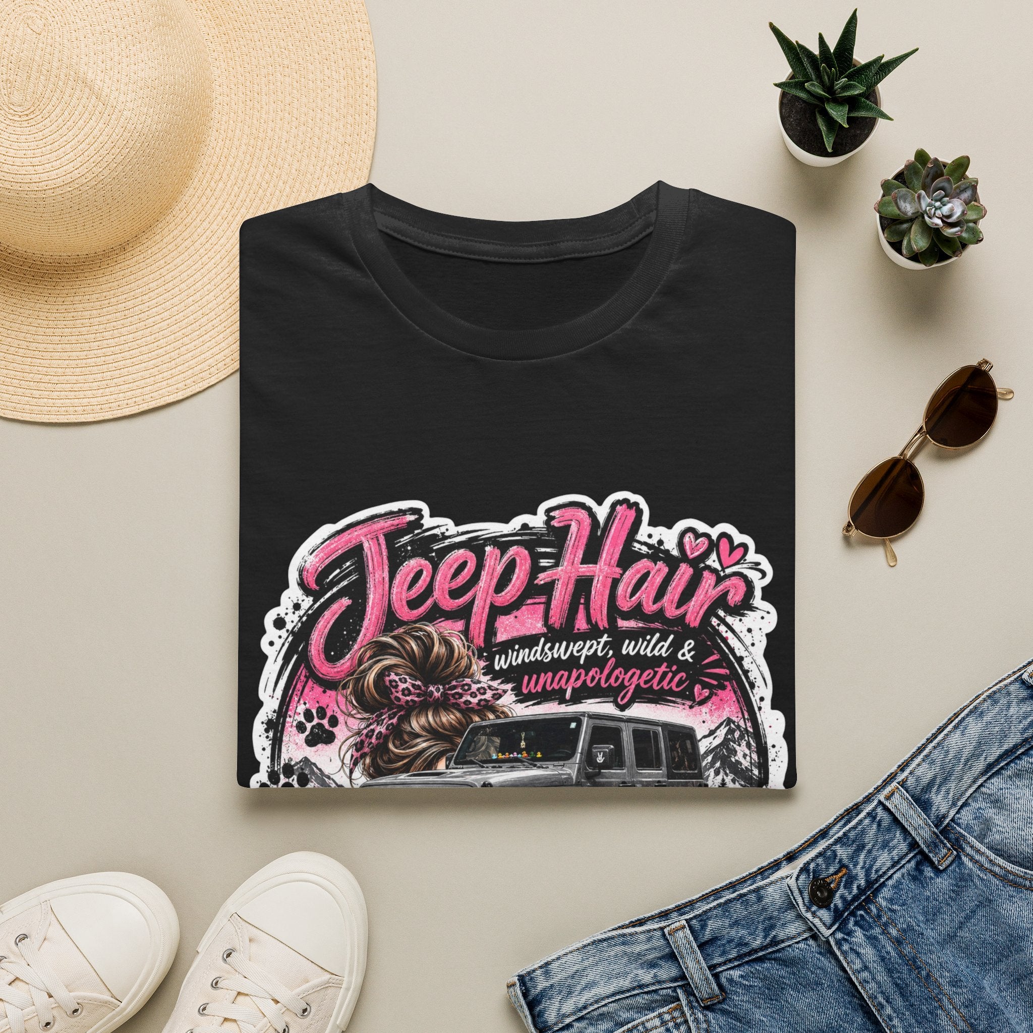 Jeep Hair Don't Care (Pink) Unisex Softstyle T-Shirt